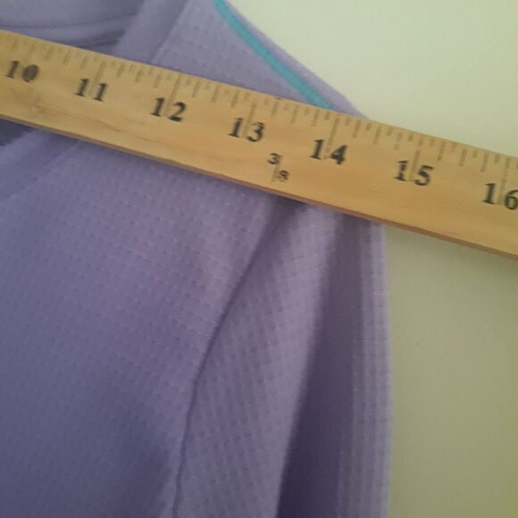 Under Armour All Season Gear Top Junior YXL Purple Blue Stitch Logo Thumb Hole - Picture 7 of 11